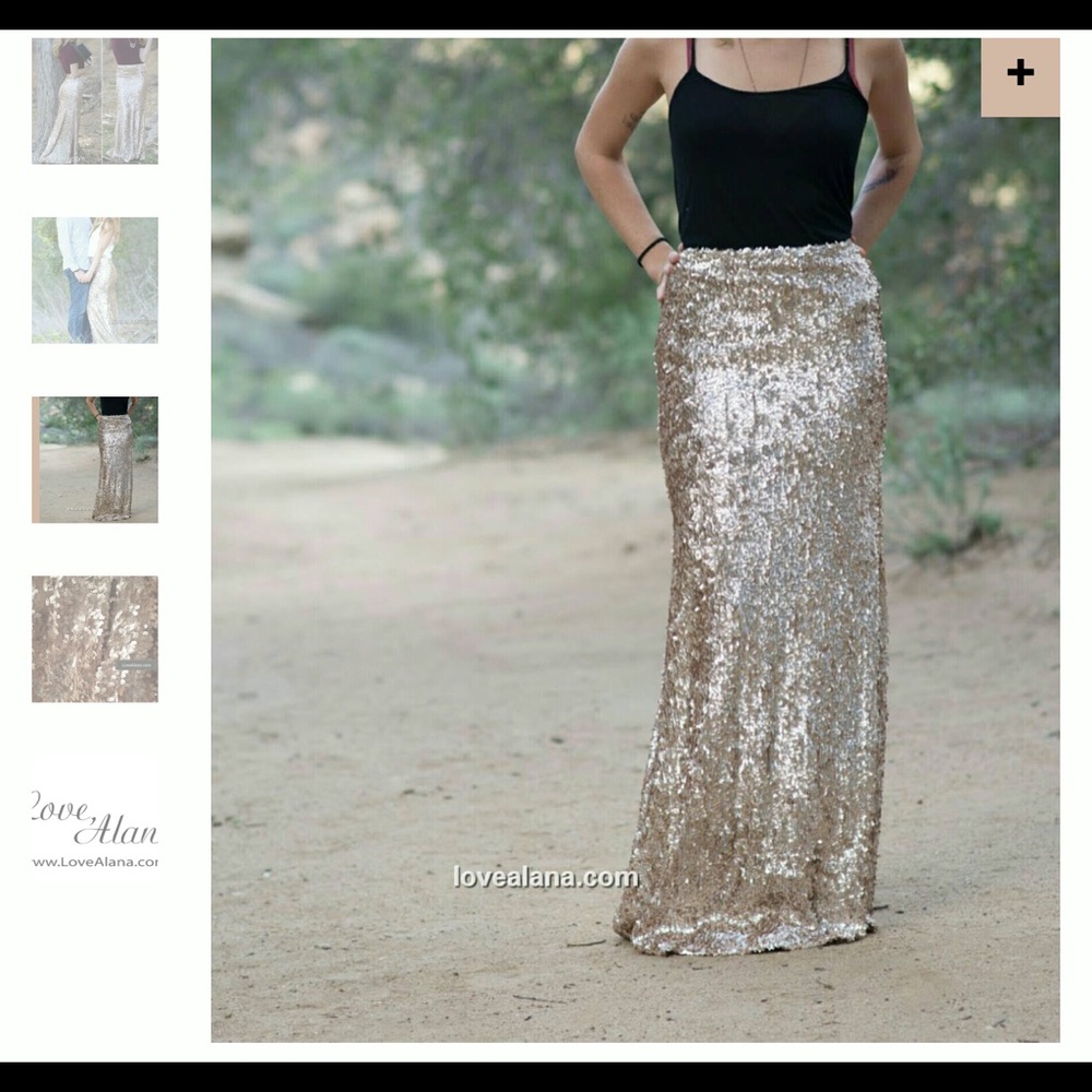 Custom made maxi sequin skirt, size XS